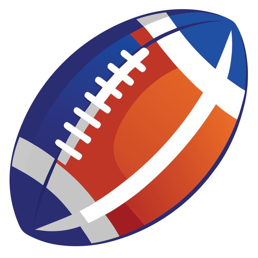Stylized American Football with a Modern Blue and Orange Design for Game Lovers vector