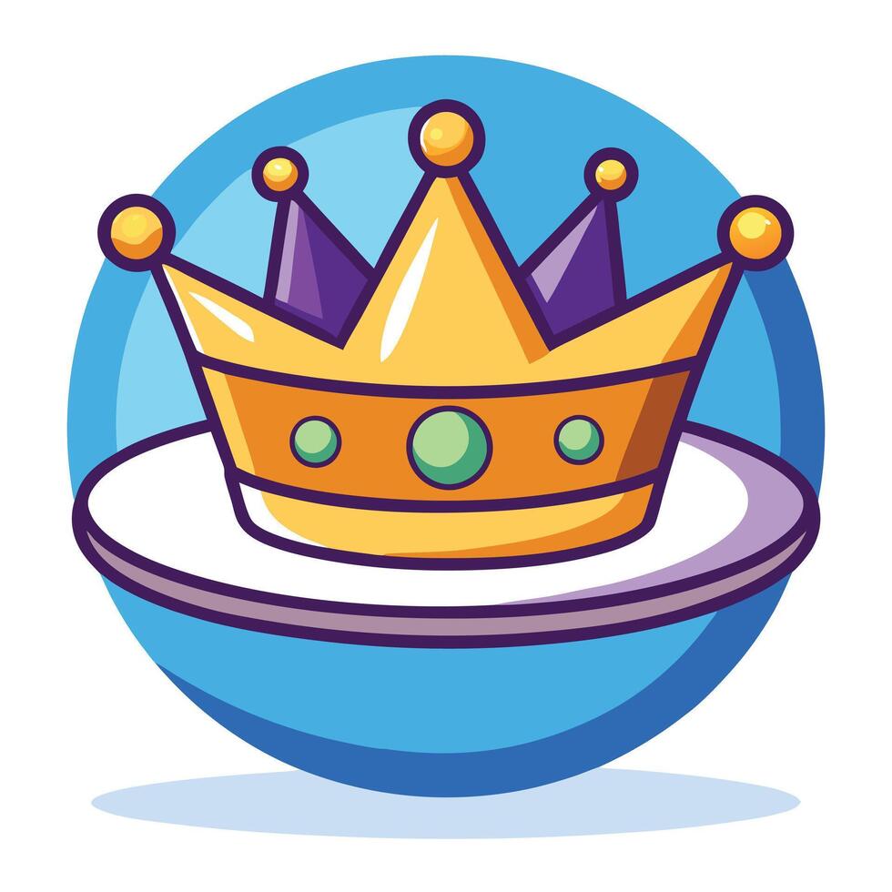 Majestic Floating Crown in a Vibrant and Playful Style vector