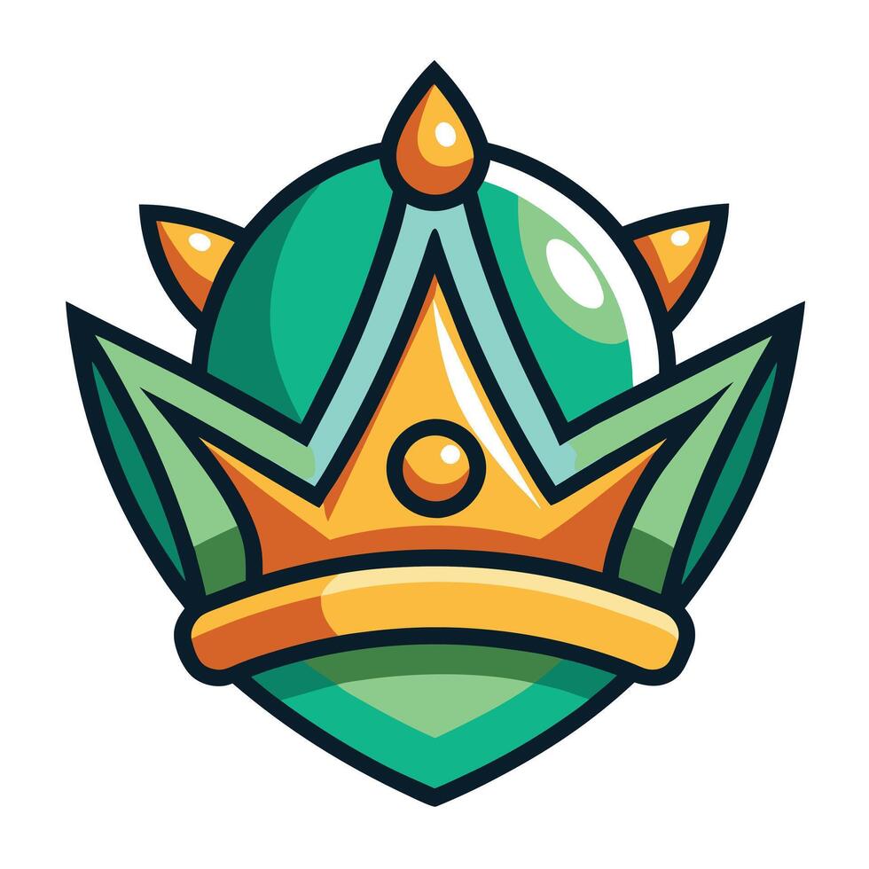 Graphic of a Luxurious Cartoon Crown with Jewel-Studded Elements vector