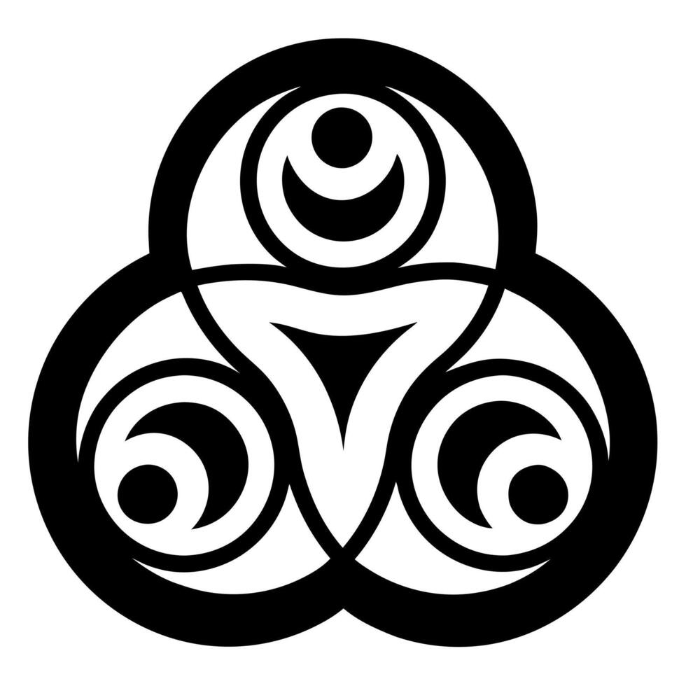 Abstract Triskelion Tattoo Design A Modern Interpretation of the Classic Symbol vector