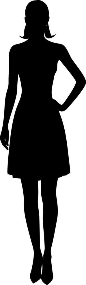 Feminine Silhouette of a Graceful Woman - Black and White for Elegant Design Concepts vector