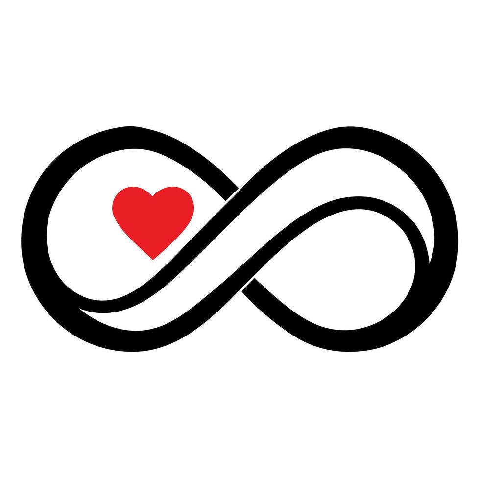 Stylized Infinity Heart Symbol Representing Eternal Love and Affection vector