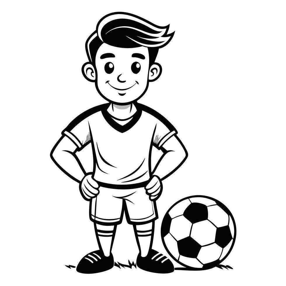 Retro-Inspired Soccer Art Depicting a Player Running with a Ball on the Field vector