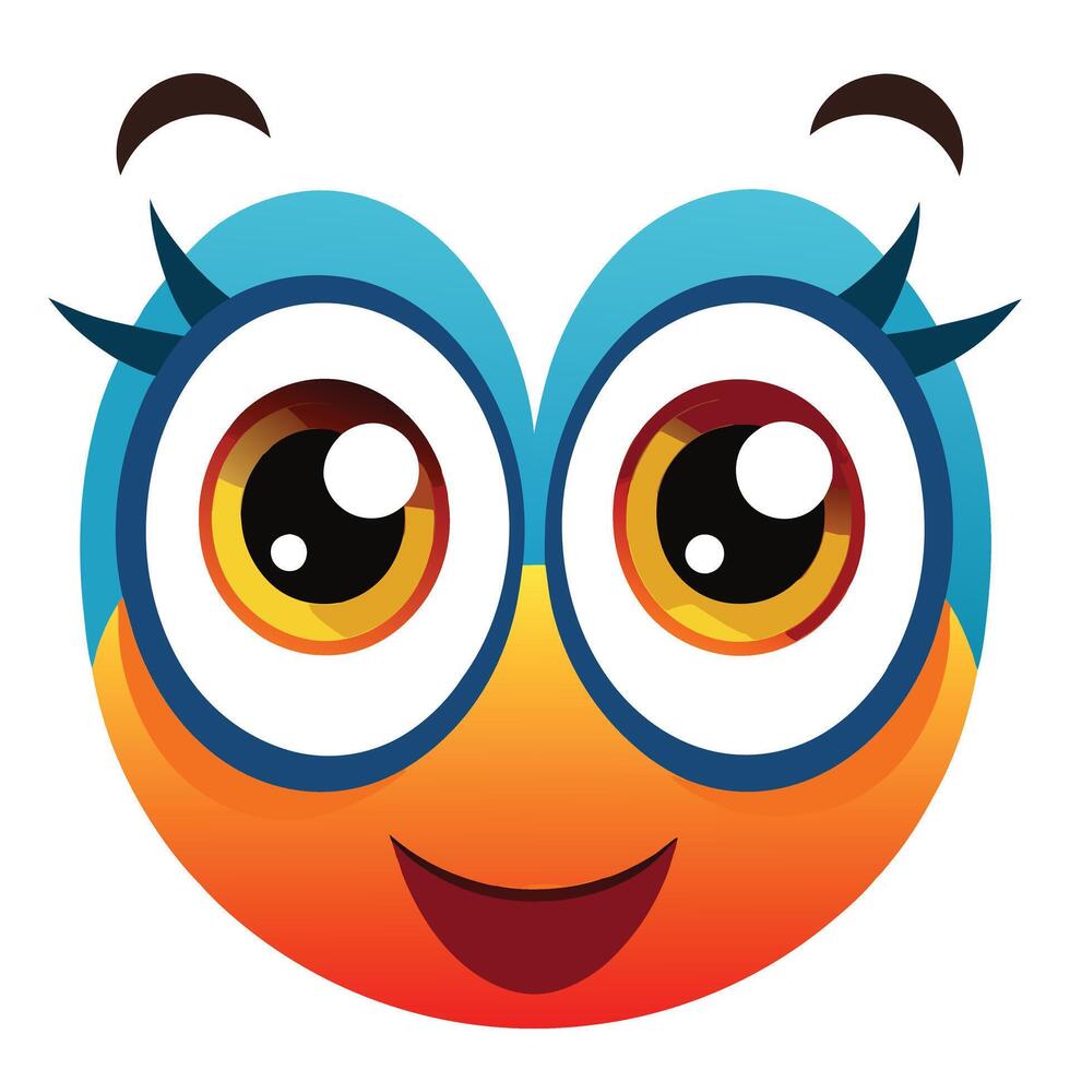 Bright and Expressive Cartoon Eyes Illustration with a Playful and Cute Aesthetic vector