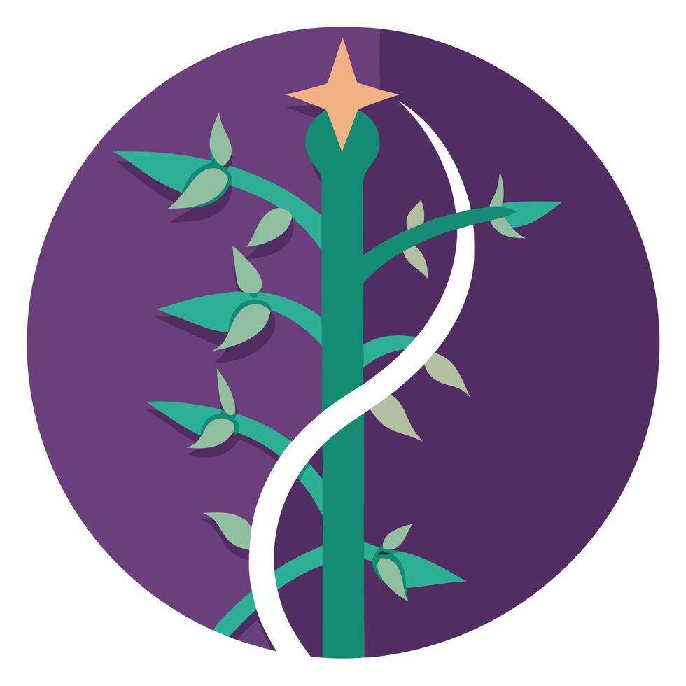 Minimalist Yet Striking Thorn Vine Emblem with a Golden Border vector