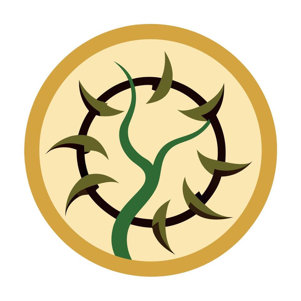 Stylized Botanical Vine Thorn Symbol in a Beautiful Abstract Pattern vector