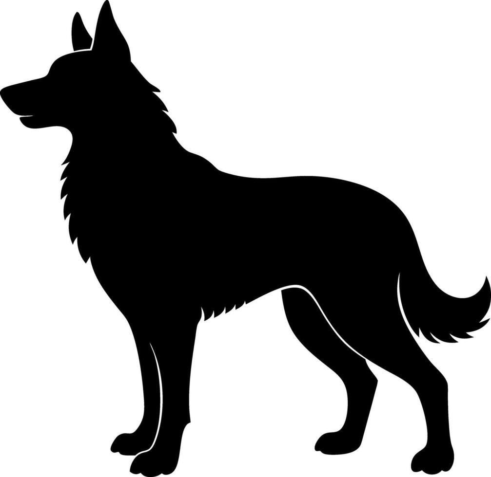 Black and WhiteSilhouette of a German Shepherd or Golden Shepherd Dog vector
