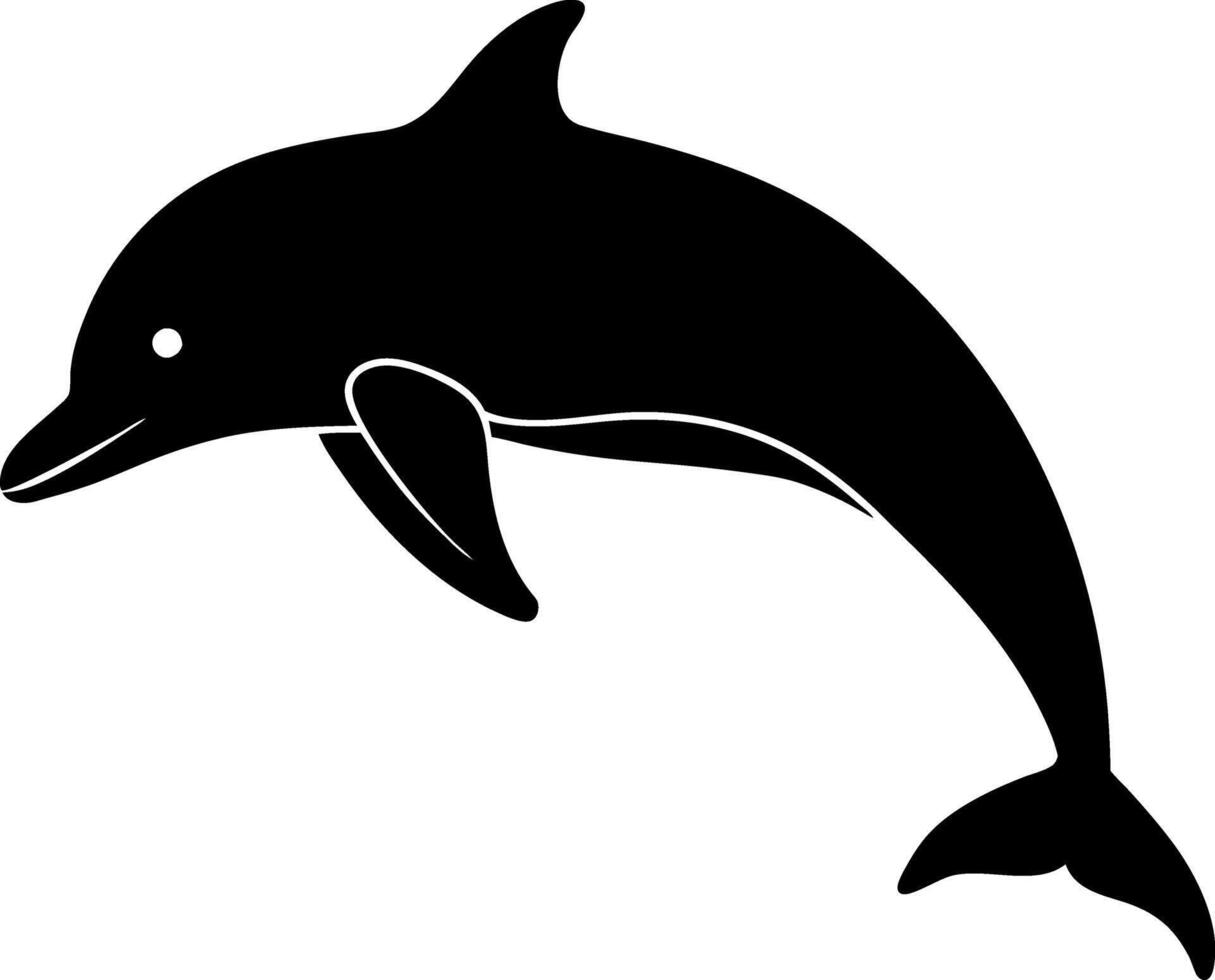Stylish Dolphin Outline Art for Sea Life-Themed Prints, Stickers, and Digital Graphics vector
