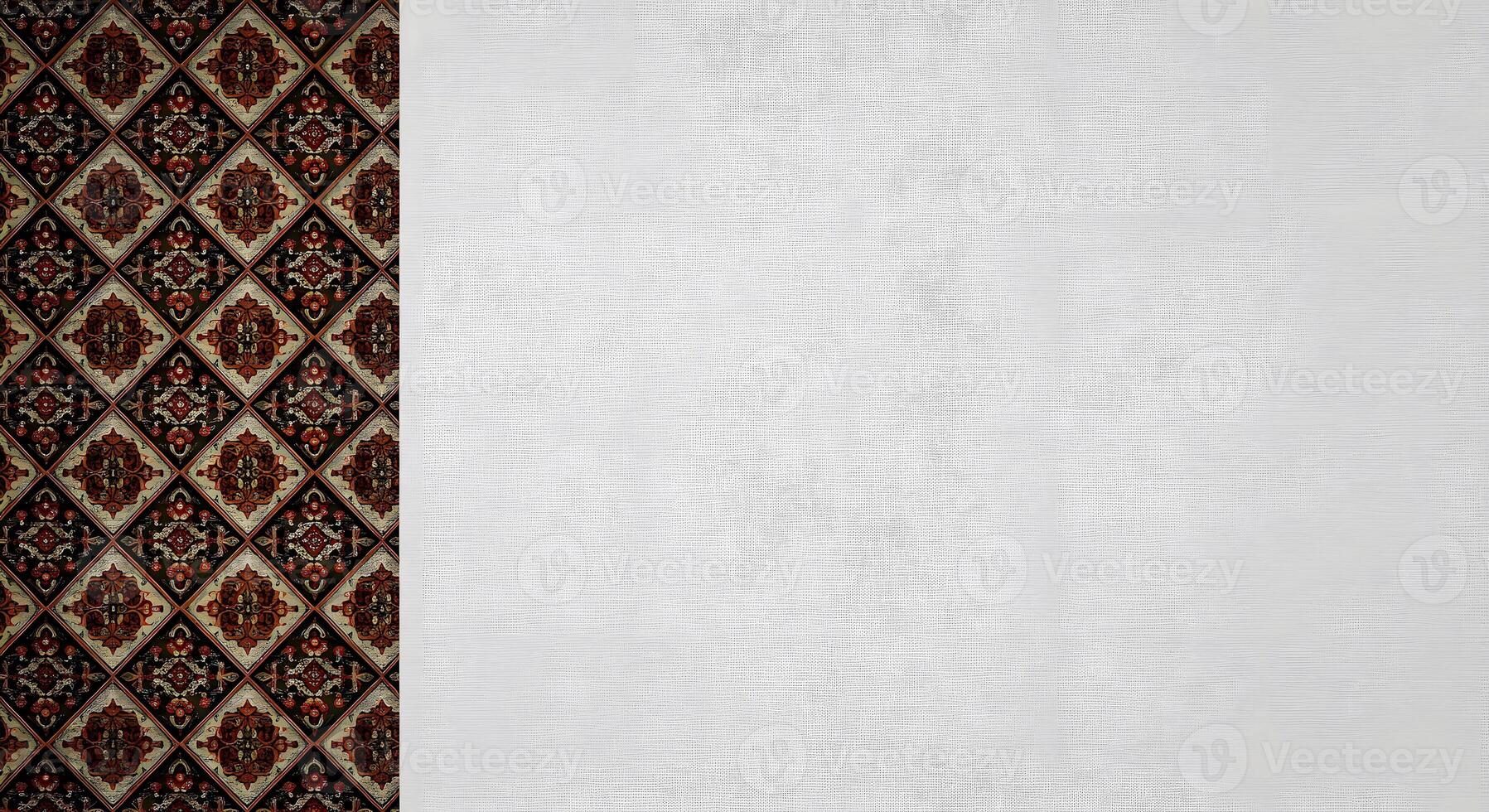 Vintage Ornamental Textile Pattern with Blank Space photo