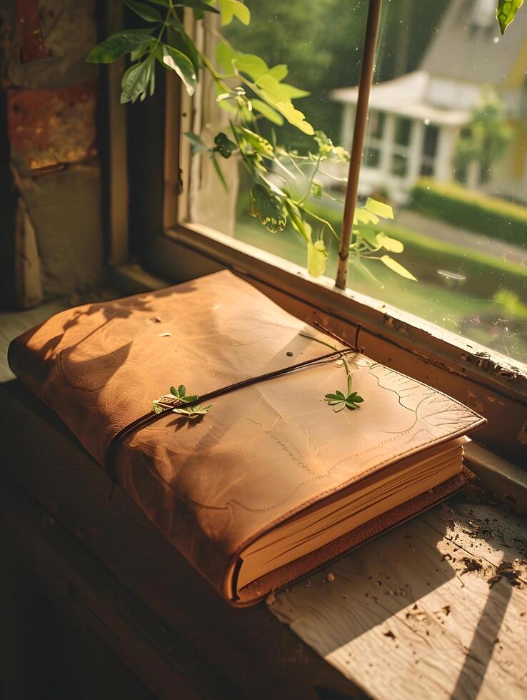 A leather journal by julie mcclure for stocksy united photo