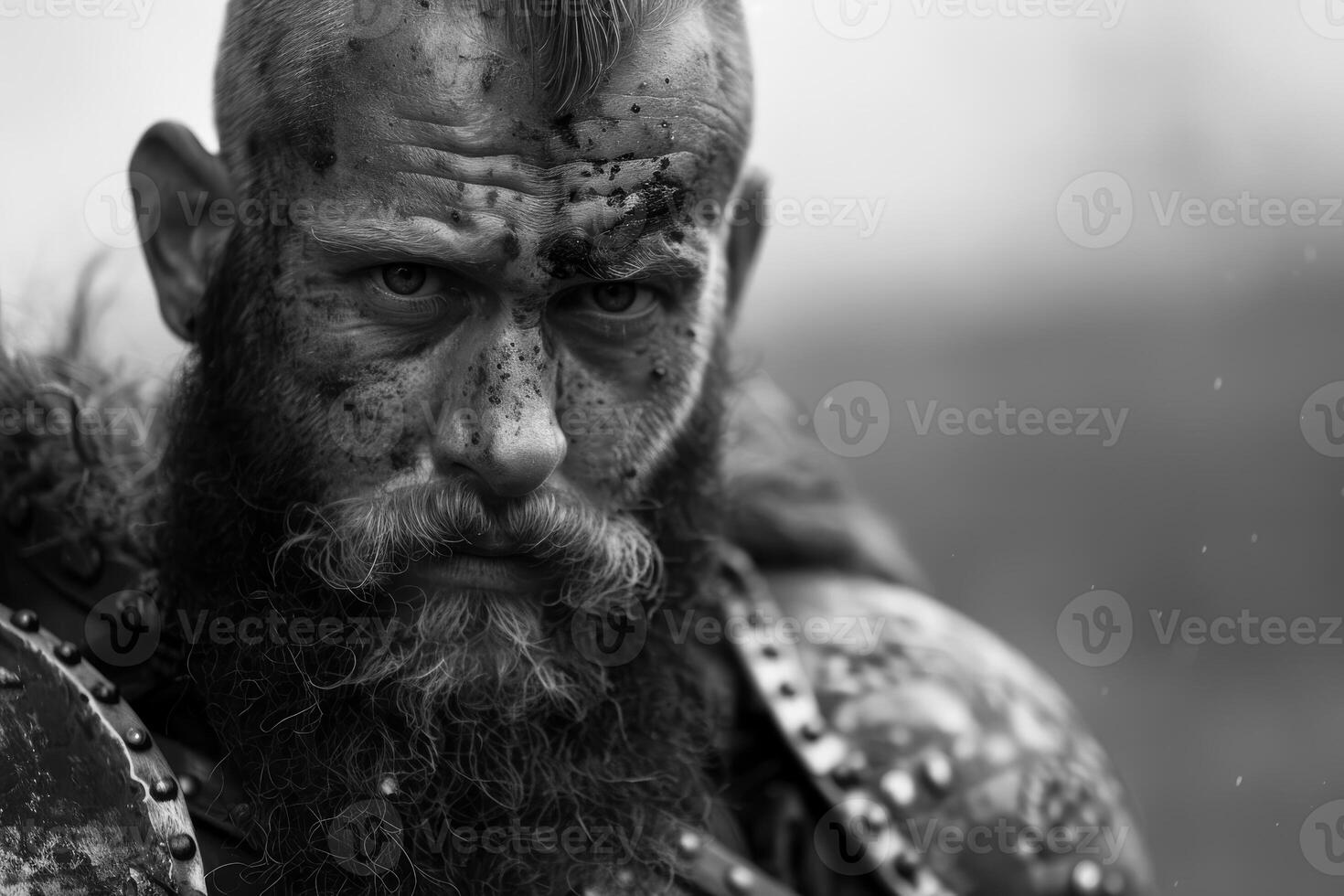 A bearded man with a beard and a helmet photo