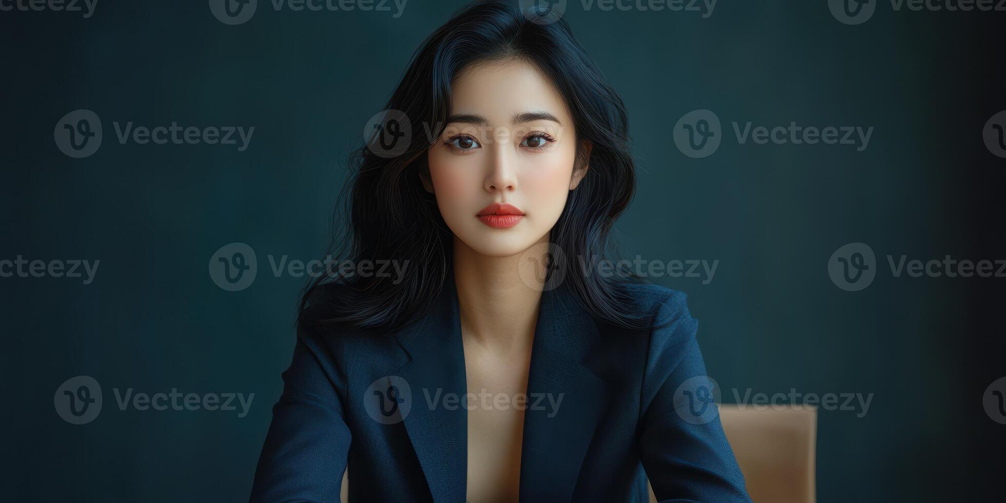 Model poses elegantly at a minimalistic studio setting showcasing modern fashion and captivating beauty photo