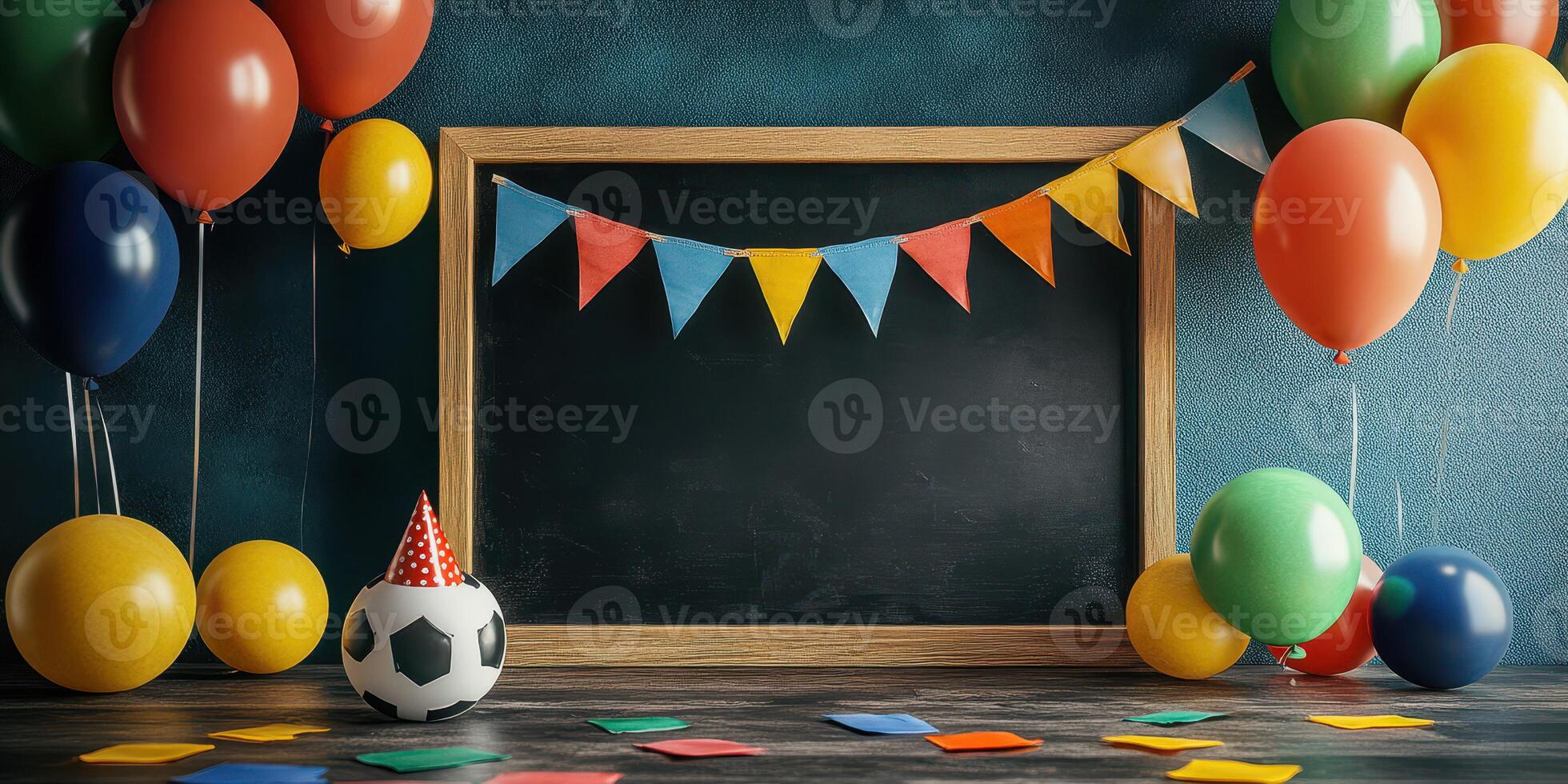 Colorful decorations and festive elements create a joyful atmosphere for a birthday celebration photo