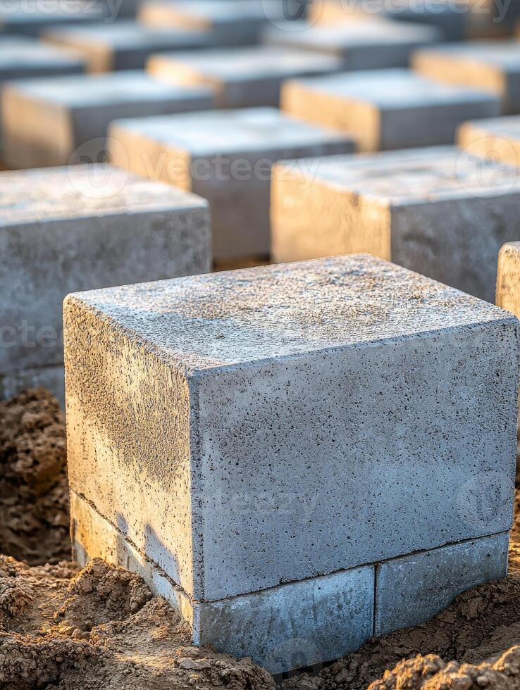 Concrete Blocks For a Foundation Base photo