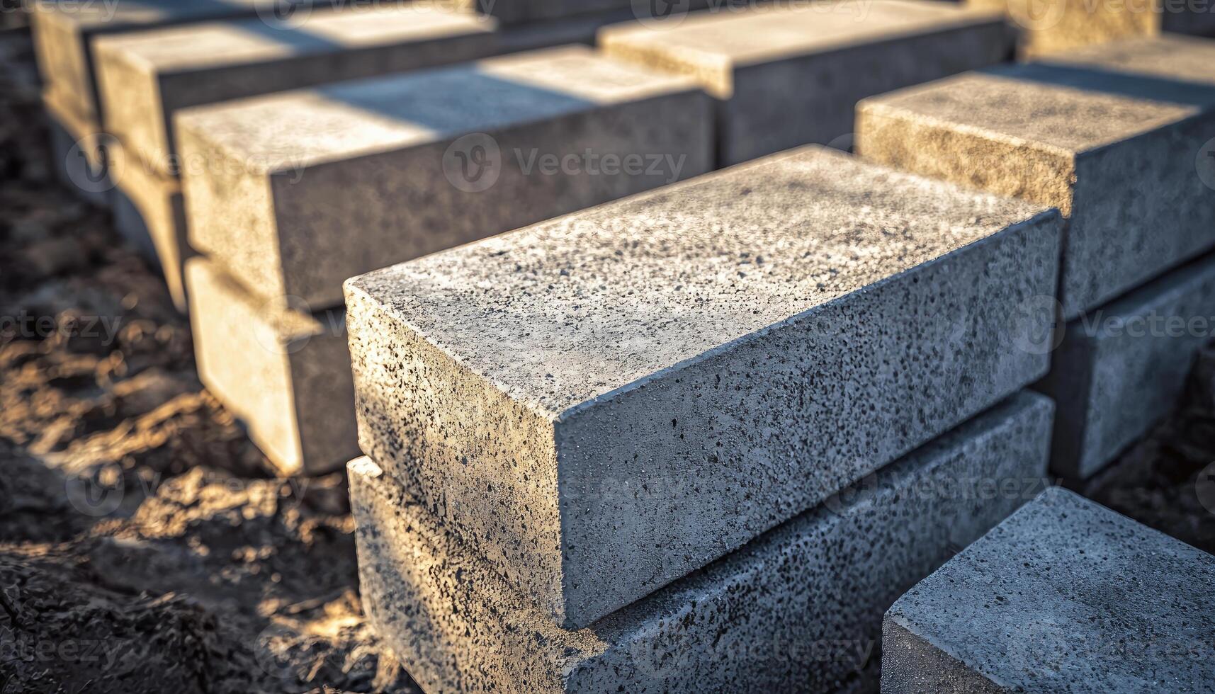 Concrete blocks for construction photo