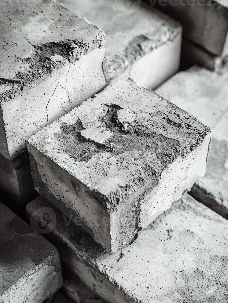 Weathered Concrete Blocks Stacked pattern photo