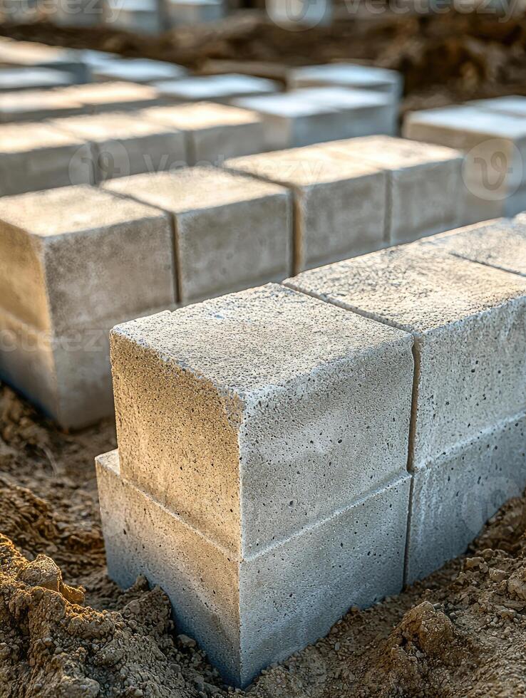 Concrete Blocks Forming A Foundation photo