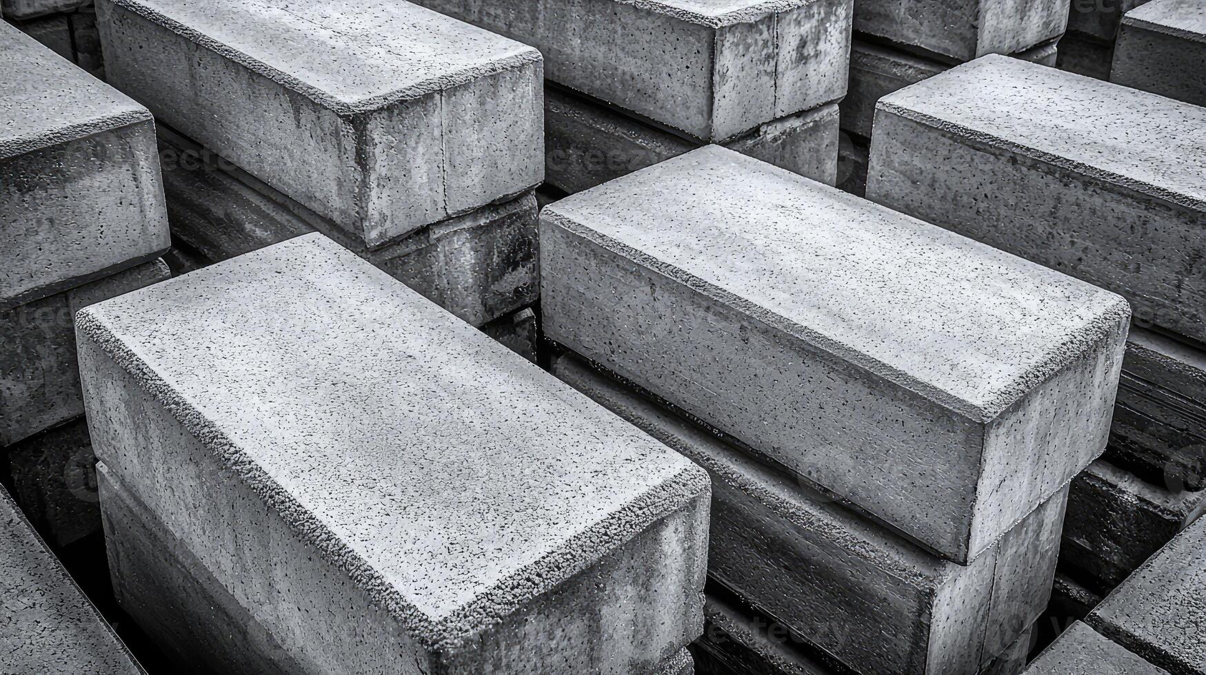 Concrete Blocks Stacked In A Geometric photo