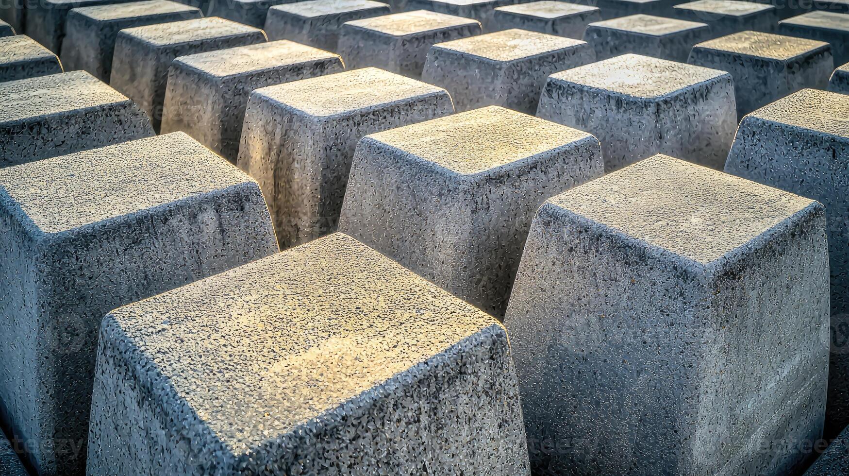 Concrete Blocks Arranged In A Grid photo