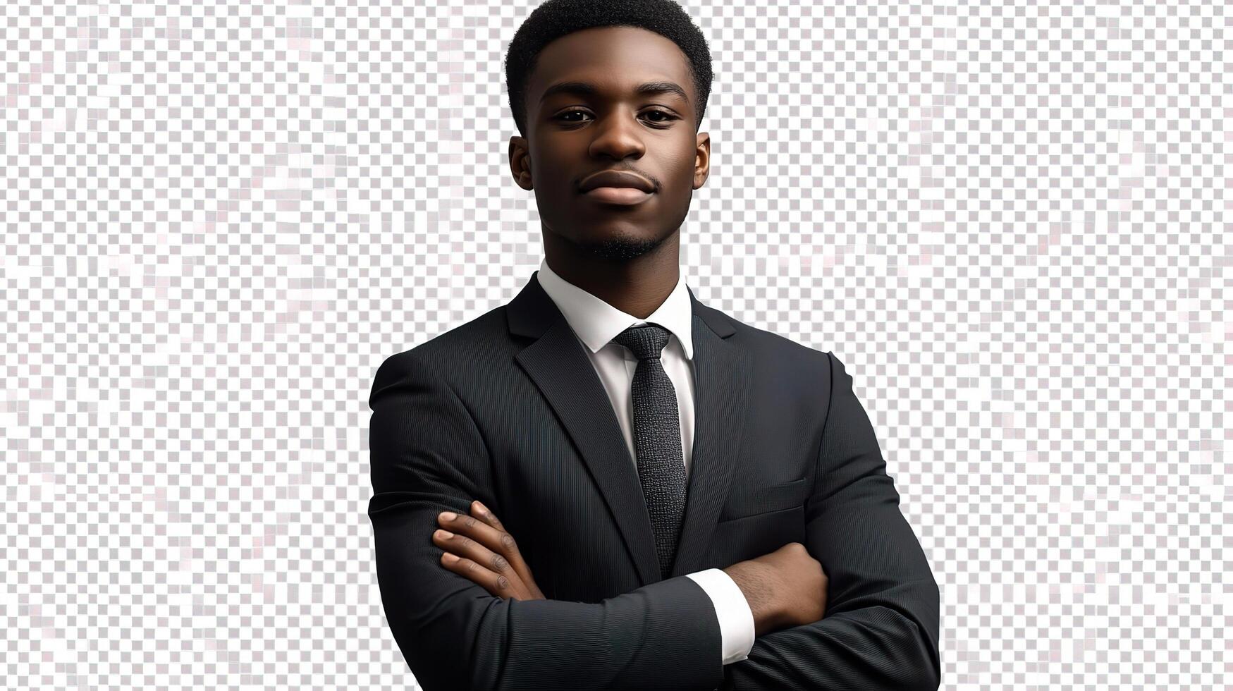 An image of a black man in a suit photo