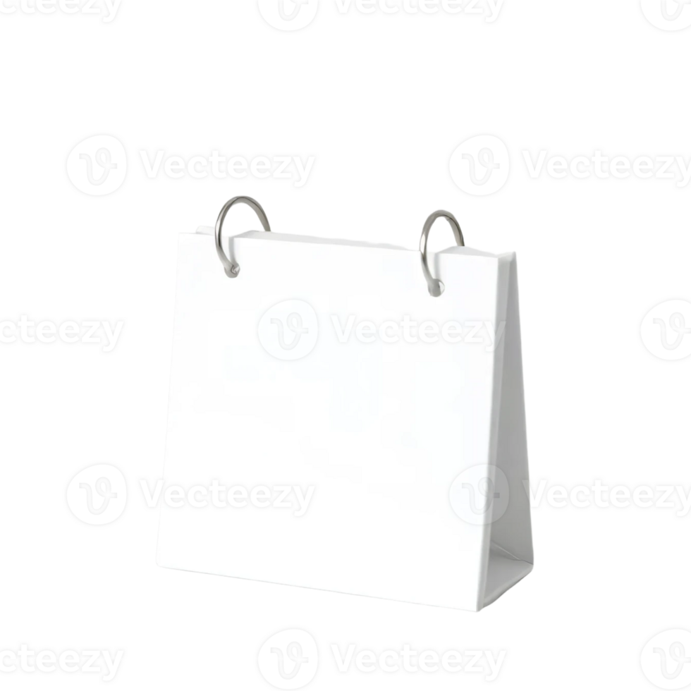 A white paper bag with a metal ring png