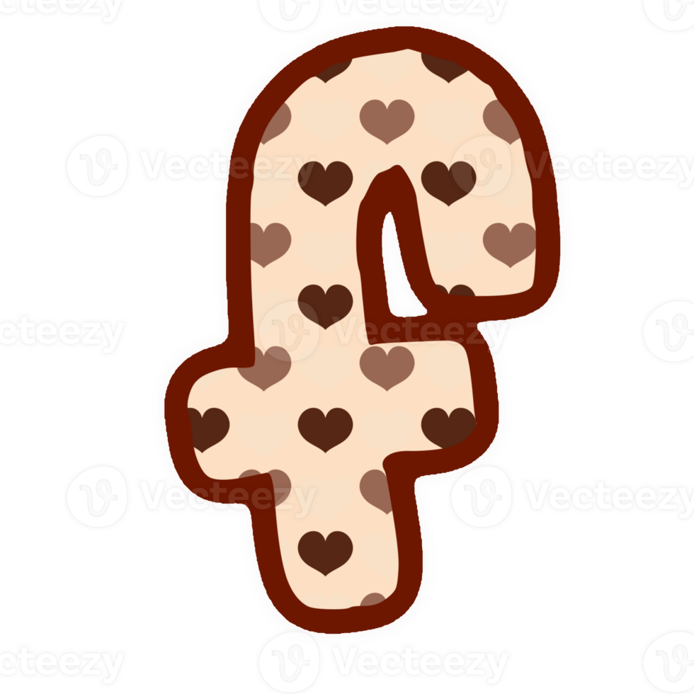 a heart shaped letter f with brown and white hearts png
