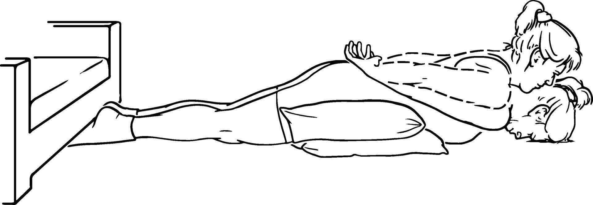 Supported Back Extension Exercise for Posture Improvement and Spine Health vector