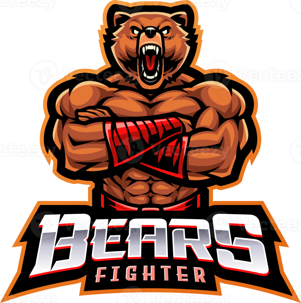 Bear fighter esport mascot png