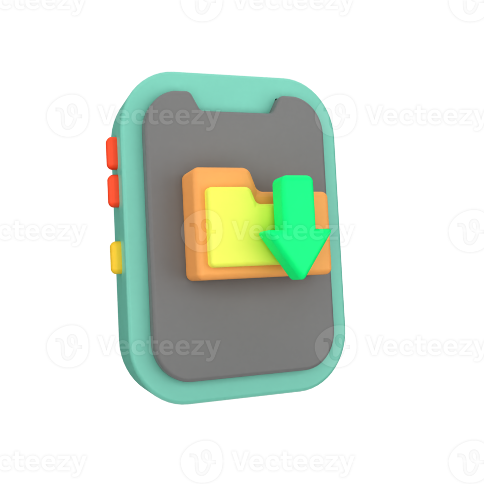 download folder phone 3d icon png
