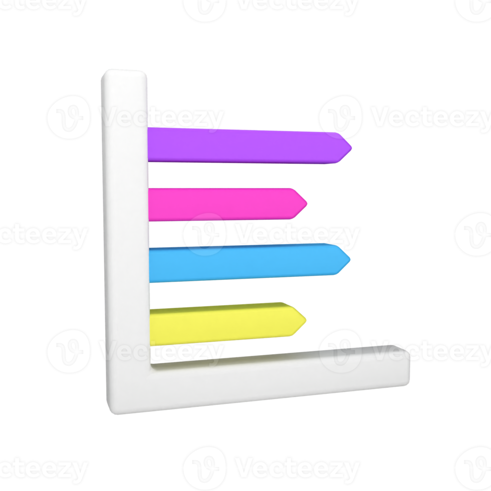 bar chart right 3d icon png
