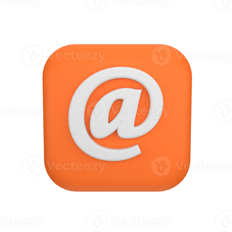 email button 3d icon png