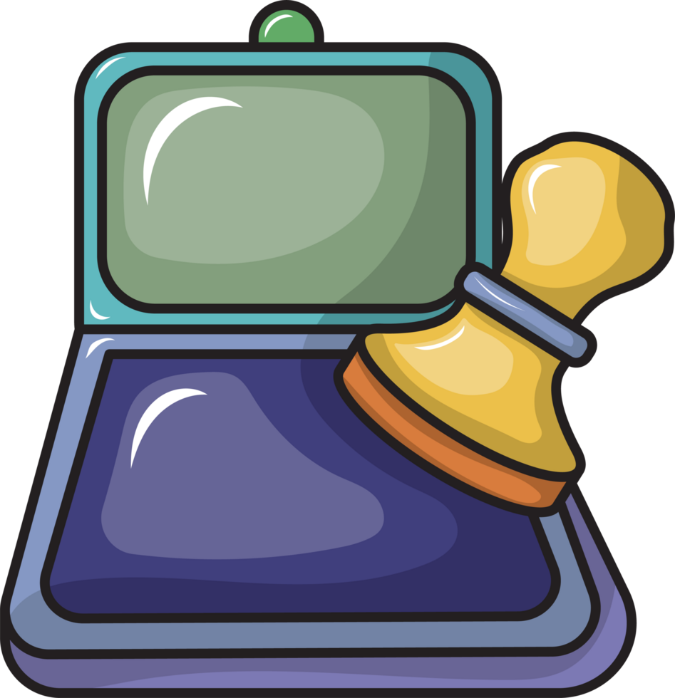Colorful Ink Stamp and Pad Illustration png