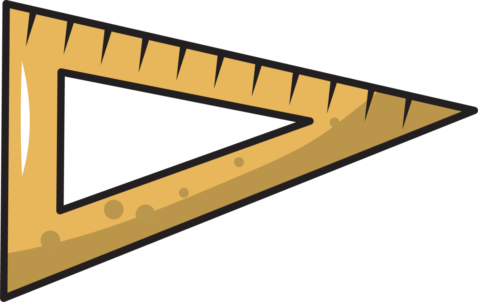 Hand-Drawn Illustration of a Triangle Ruler png