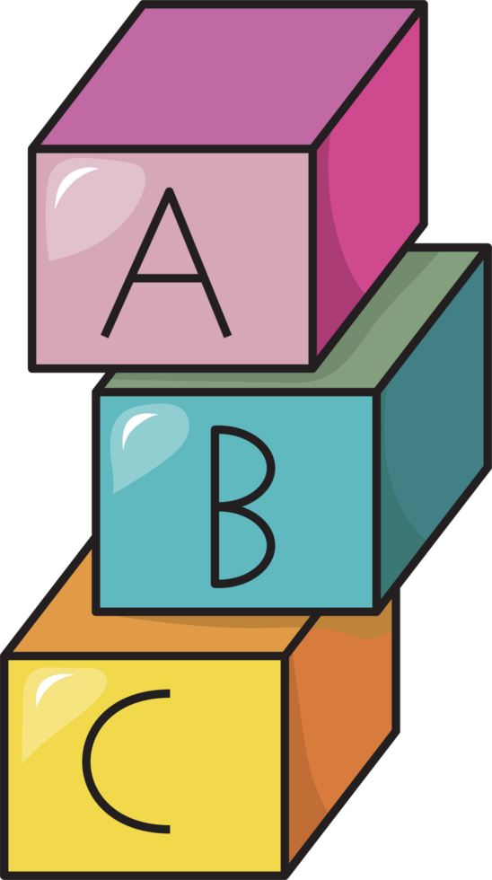 Colorful Alphabet Building Blocks Illustration png