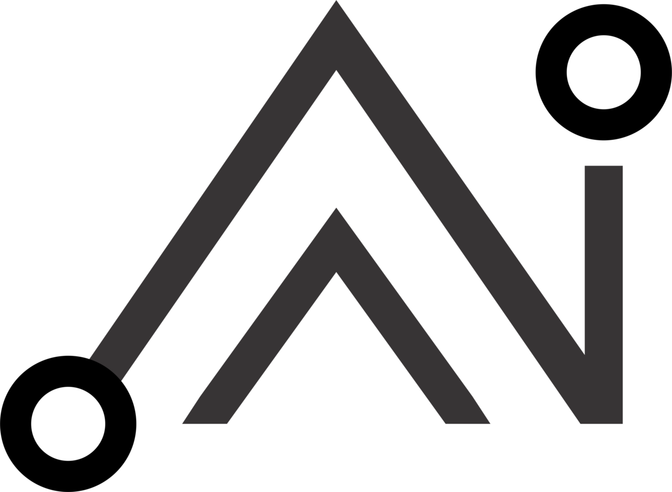 Ai icon minimal style black color png