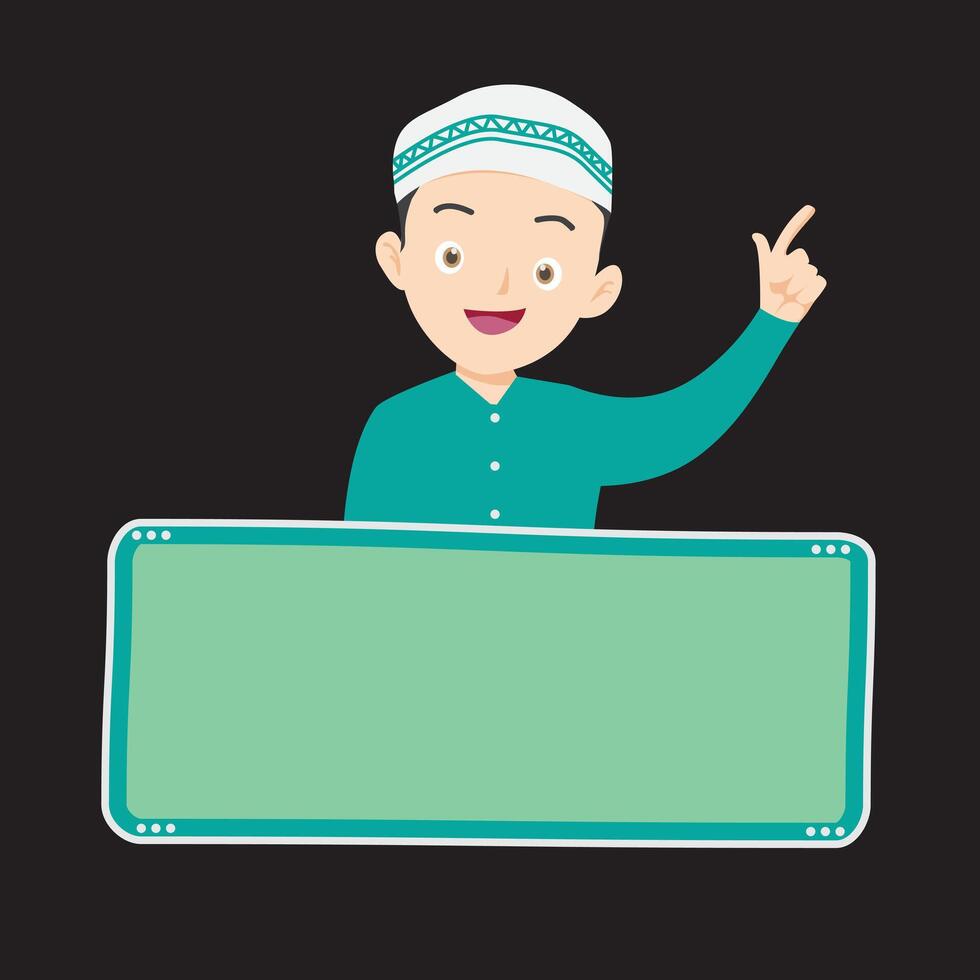 Muslim illustration with notice board presentation vector