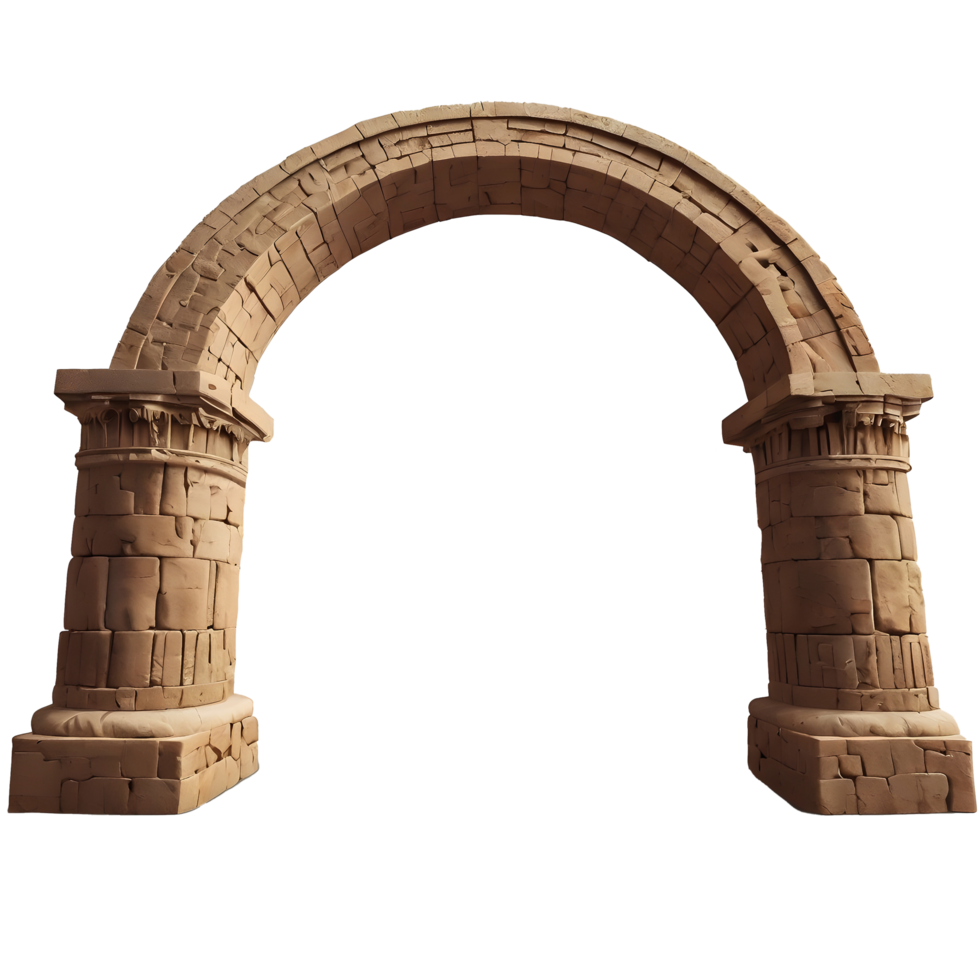 Ancient Arch in the middle of a stone wall png