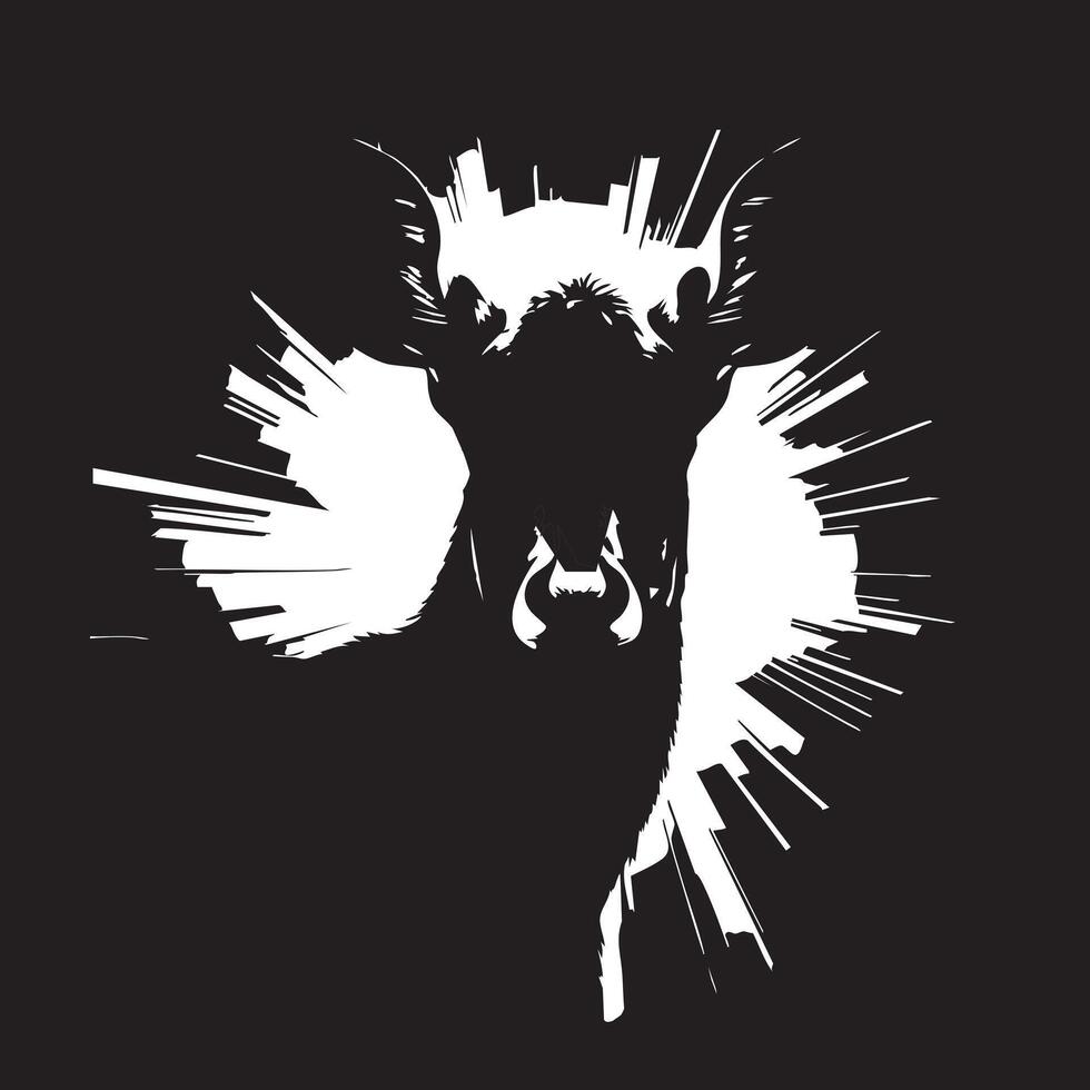 Deer Head Silhouette Burst Art vector