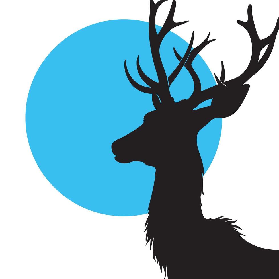 Majestic Deer Silhouette Art vector