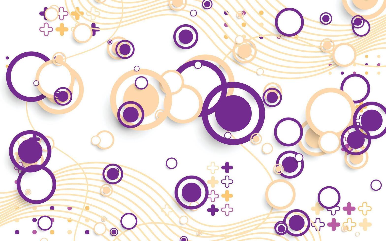 Circle geometry background with purple color vector