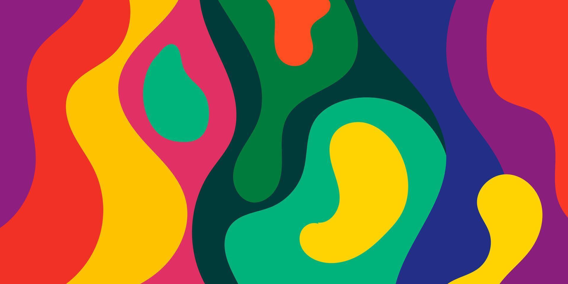 a colorful flat abstract background with a large wavy shape vector