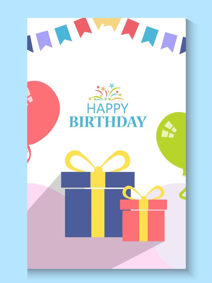 birthday greeting card template with copy space for text vector