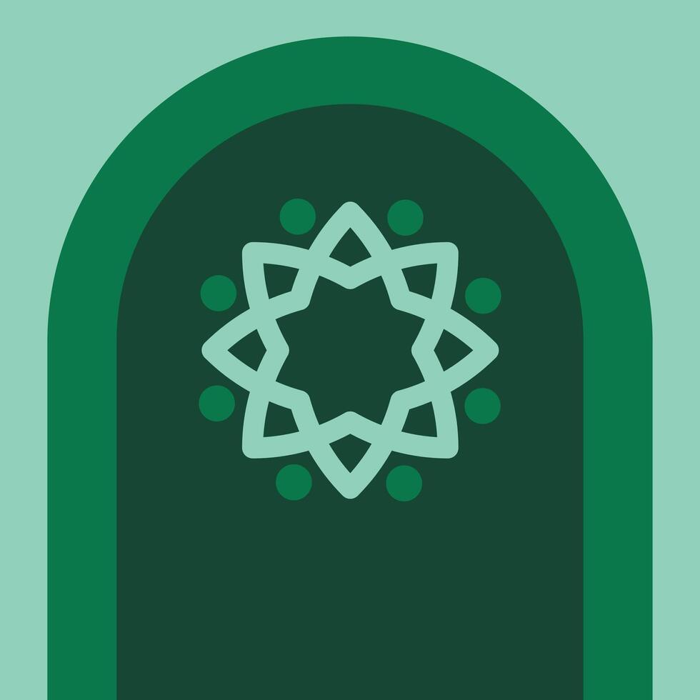A green door with a star on it vector