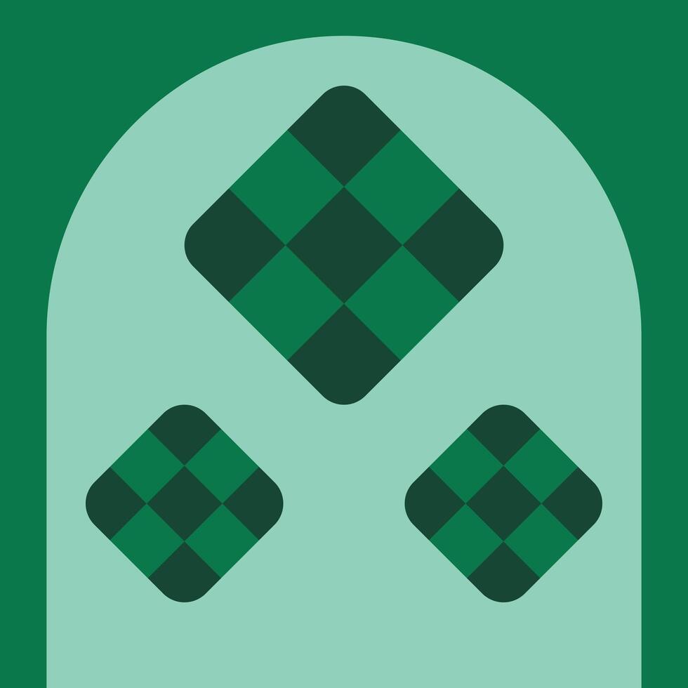 A green and black square with four squares on it vector