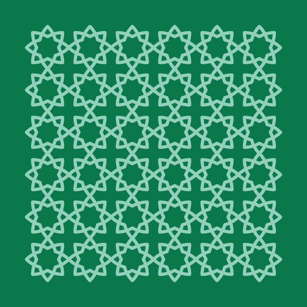 An islamic pattern on a green background vector