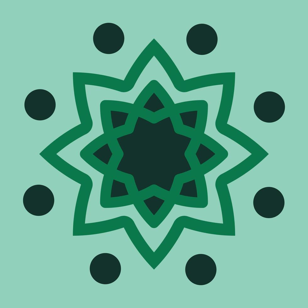A green and black logo with a star in the middle vector