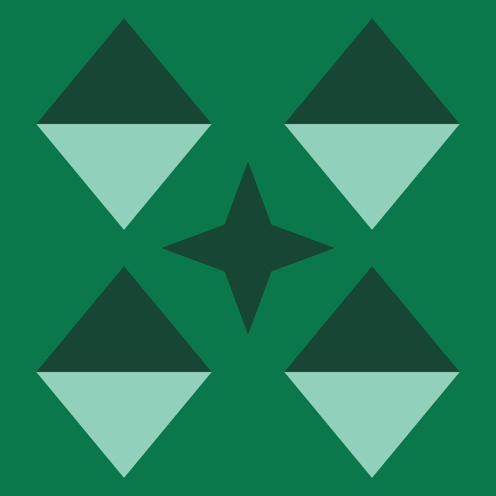 A green and black logo with three triangles vector
