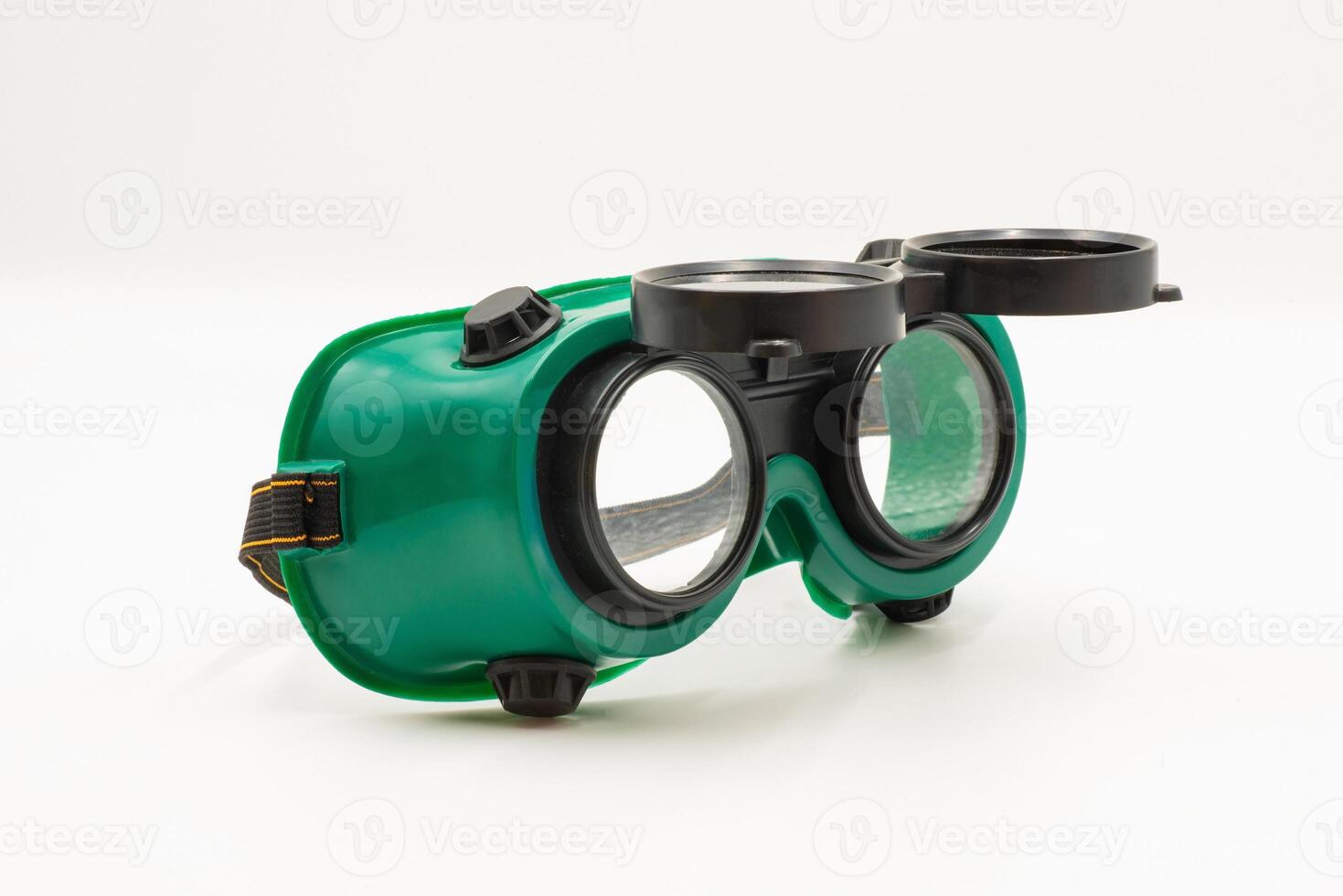 Side view of welding goggles designed for safety and protection during welding activities photo