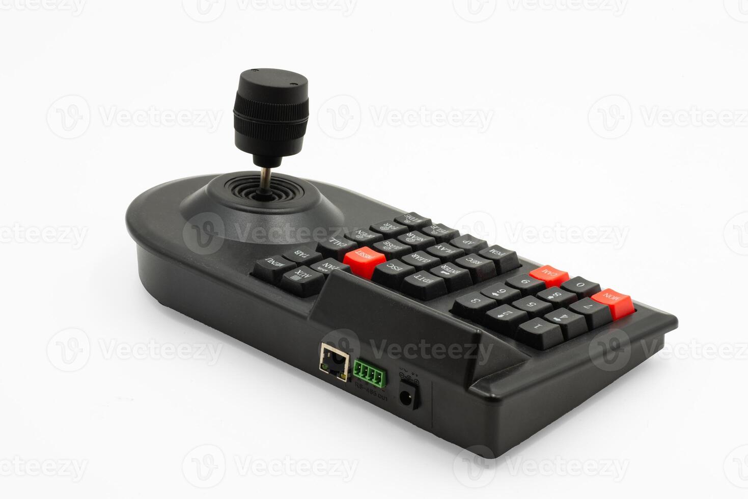 Control panel designed for CCTV systems featuring joystick and keypad integration for surveillance management photo