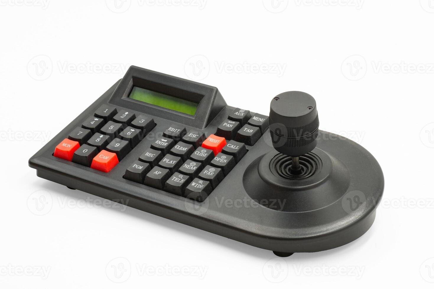 PTZ CCTV control panel with joystick and keypad for surveillance and monitoring operations photo